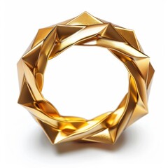 Poster - Golden abstract circular shape with sharp corners forming a frame
