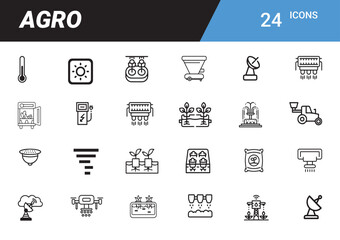 Poster - AGRO Icons: A comprehensive set of 24 agro icons. Featuring essential tools, elements and symbols