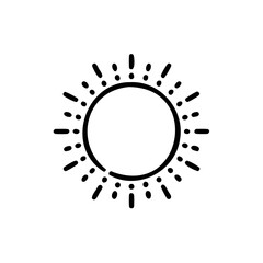 Poster - Circular sun icon with radiating lines dots symbol circle
