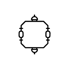 Poster - Minimalist outline a Japanese lantern frame oriental asian