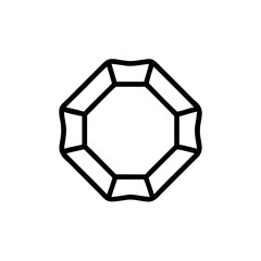 Poster - Outline a geometric shape with eight sides inward curved edges abstract border