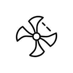 Poster - Outline a four bladed fan motif on traditional simple