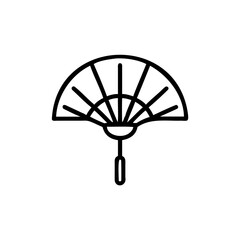 Poster - Outline a Japanese folding fan icon graphic