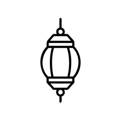 Poster - Outline a Japanese lantern hanging on a icon symbol