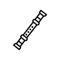 Poster - Outline a recorder musical instrument with finger holes flute