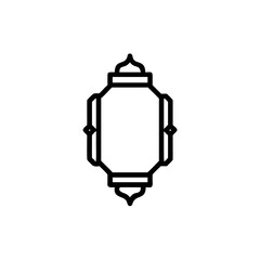 Poster - Outline a single ornate lantern on a light illumination