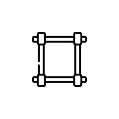 Poster - Outline a square frame with rounded corners horizontal bars border rectangle