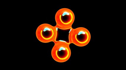 Poster - Seamless Animation Of Orange Shape Against Black Background