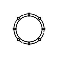 Poster - Outline circular bamboo frame with connecting segments circle