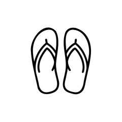 Poster - Outline graphic two traditional Japanese geta sandals footwear