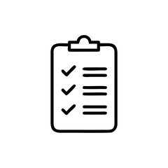 Poster - Outline checklist icon with three checkmarks lines document paper