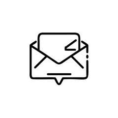 Poster - Outline icon an open envelope with a letter inside mail message