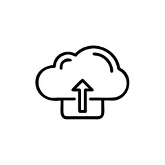 Poster - Outline icon cloud upload symbol on data transfer