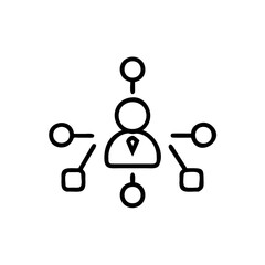 Aufkleber - Outline icon person connected to circles squares connection network