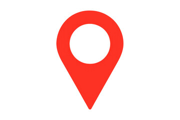 Poster - Red location pin icon pointing on transparent background