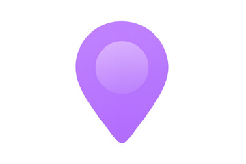Poster - Purple location pin icon pointing downwards on transparent background