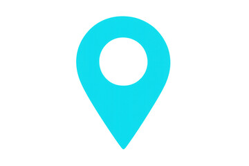 Poster - Light blue map pointer icon with transparent background