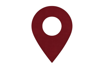 Poster - Red location pin icon pointing downwards on transparent background