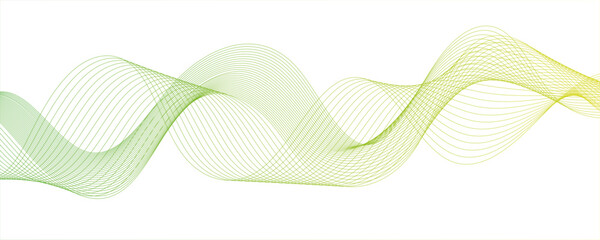 Fototapete - Minimalist abstract wave design consisting of smooth, flowing white and lemon  lines on a white background. with wave line with sense of motion and fluidity. Sound waves or light...
