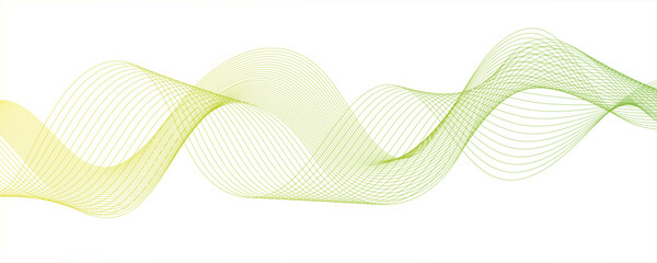 Fototapete - Minimalist abstract wave design consisting of smooth, flowing white and lemon lines on a white background. with wave line with sense of motion and fluidity. Sound waves or light...