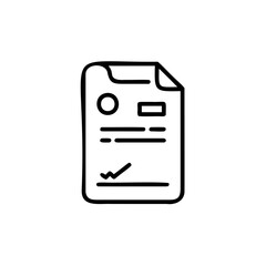 Poster - Simple icon a document with checkmark text paper form