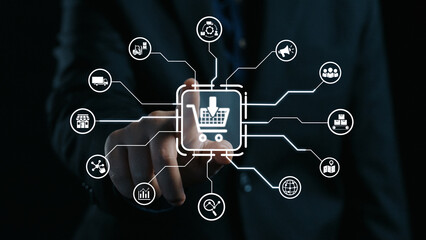 Poster - Omni-channel marketing and online shopping strategies, cross-platform customer experience, brand unification, and integrated marketing communication across digital channels. Elide