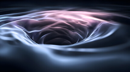 Wall Mural - Abstract swirling vortex of flowing, luminous fabrics in shades of blue and pink, creating a captivating, ethereal effect. Deep dark background