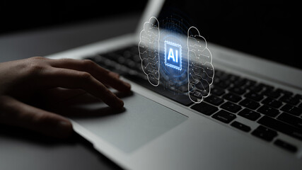 Poster - AI Assistant Brain Processor with LLM Technology, Big Data, Machine Learning, Generative AI for Business Support, Future Agentic AI Technology and Artificial Intelligence Prompt Engineering. Spline
