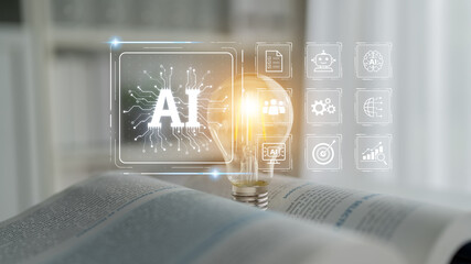 Poster - AI Assistant Brain Processor with LLM Technology, Big Data, Machine Learning, Generative AI for Business Support, Future Agentic AI Technology and Artificial Intelligence Prompt Engineering. Spline