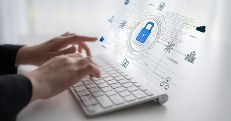 Poster - Cyber security protects against breaches, hacks, and network attacks using strong infrastructure and proactive digital defense strategies. Latch