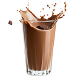 Chocolate splash drink isolated on transparent background