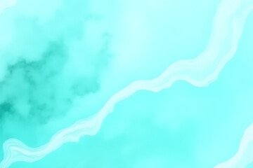 Poster - Abstract turquoise background with flowing white shapes and soft cloud-like textures creating a dreamy atmosphere