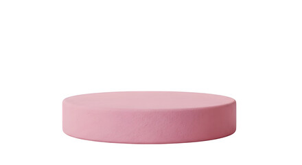3D Render of a Minimal Pink Cylinder, a Simple Stage for Product Presentation on transparent background