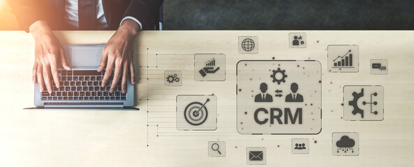 Poster - CRM platforms improve customer relationships through data analysis, CRM communication tools, and automation. CRM systems support customer management, tracking, and CRM relationship success. Spline