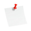 © korban - A blank white square sticky note attached with a red thumbtack isolated on transparent background