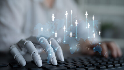 Poster - AI expands business networking using smart platforms and virtual assistants to foster digital collaboration and professional engagement opportunities. Latch