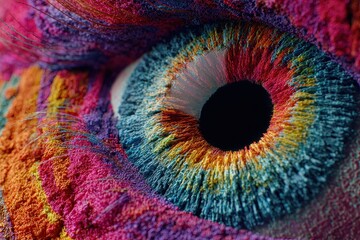 Poster - Vivid rainbow iris design showcasing intricate colors and textures with enhanced depth and detail for a captivating visual experience