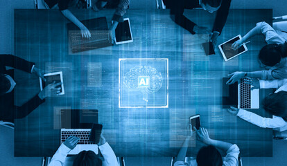 Poster - AI Assistant Brain Processor with LLM Technology, Big Data, Machine Learning, Generative AI for Business Support, Future Agentic AI Technology and Artificial Intelligence Prompt Engineering. Spline