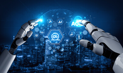 Poster - AI enhances agile projects with smart planning tools, virtual collaboration, and intelligent sprint optimization for continuous improvement. Artificial intelligence spline
