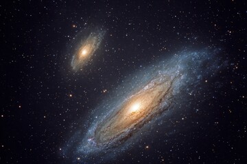 Wall Mural - m31 andromeda galaxy and nearby companion galaxy captured in stunning detail from earth with integra