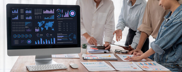 Poster - Business data dashboard provide business intelligence analytic for marketing strategy planning brisk with big data set to analyze customer demands and foreseeing business future
