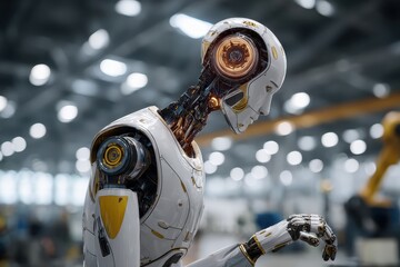 Poster - Industrial robot operating autonomously in a modern smart factory environment during daytime hours