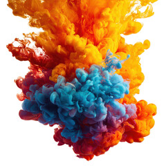 Poster - Colorful ink swirl creates vibrant abstract patterns in water depicting fluid movement and energy