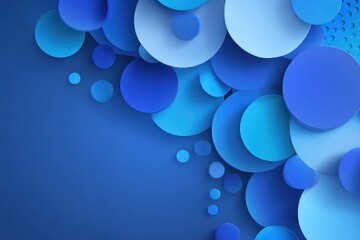 Poster - Vibrant abstract blue background design featuring layered geometric shapes ideal for web use and creative projects