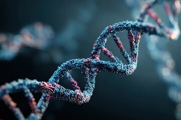 Poster - Complex structure of DNA helix highlighting advancements in biotechnology and genetic research for innovative applications in healthcare and agriculture