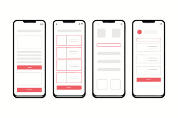 Modern Smartphone Mockups showcasing UI UX Design for App Development and Mobile Interfaces with Clean Lines and Simple Elements for User Experience