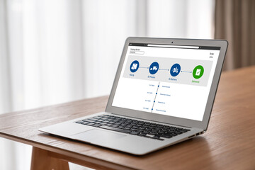 Fototapete - Delivery tracking system for e-commerce and modish online business to timely goods transportation and delivery