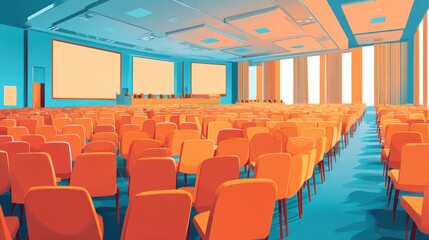Poster - Conference template illustration with space for your texts, no logos, no brands