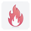© Kril - Animated Fire Icon Symbolic of Burning Desire Passion Flame Element Red Glowing Hot Shape on White