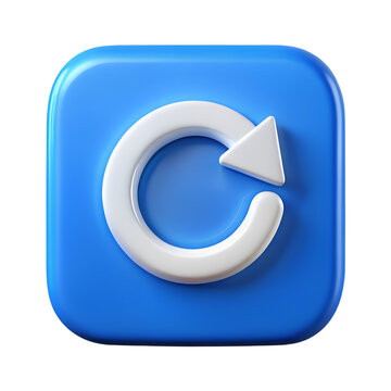Refresh reload sync arrow icon blue background ui ux design element for website app user interface